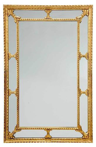 A Giltwood and Mirror Framed Mirror