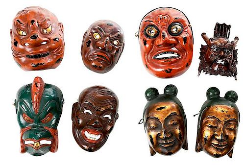 Eight Japanese Masks
