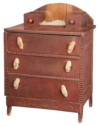 American Folk Art Painted Chest of Drawers