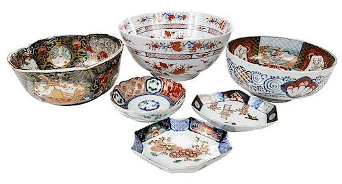 Six Asian Porcelain Gilt Bowls