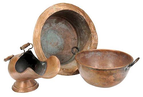 Three Vintage Copper Vessels