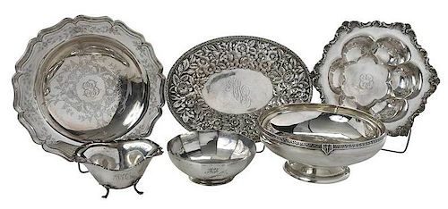 Six Sterling Table Items