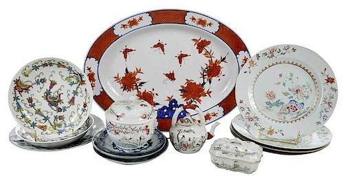 Group of Fourteen Asian Porcelain Table Items