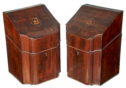 Pair of Inlaid Fitted Georgian Knife Boxes