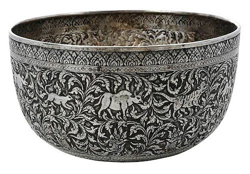 Indonesian Silver Rice Offering Bowl