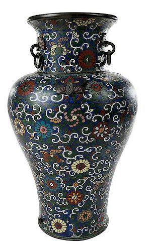 Floral Decorated Cloisonne Vase