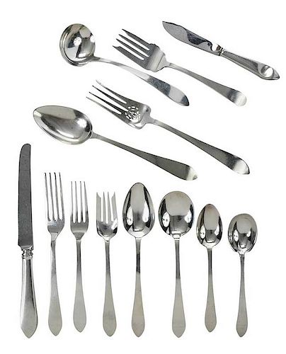 Tiffany Faneuil Sterling Flatware, 84 Pieces