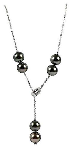 Mikimoto 18kt. Pearl & Diamond Necklace