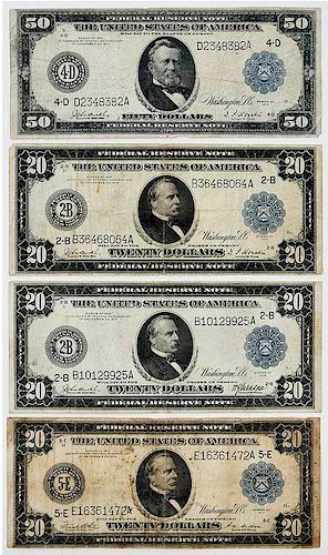 Four U.S. Notes, Cleveland & Grant