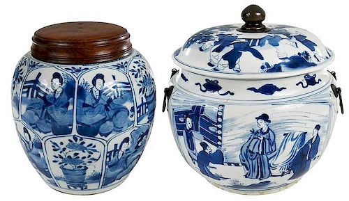 Two Blue and White Chinese Vessels