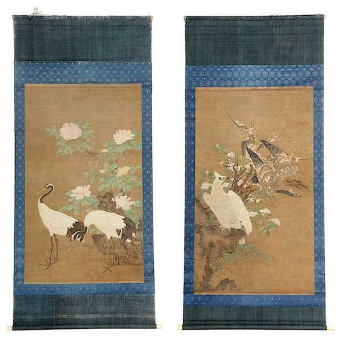Pair of Chinese Ming Dynasty Scroll Paintings