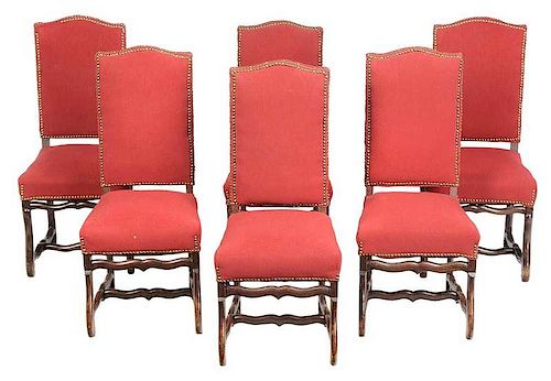 Set of Six Queen Anne Style Dining Chairs