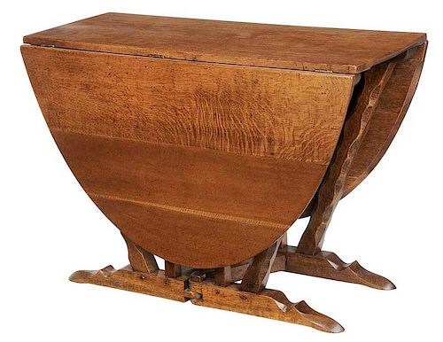 English Mid-Century Oak Dropleaf Table