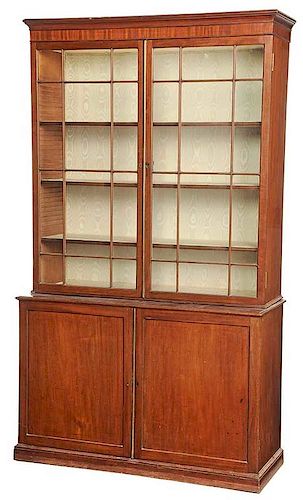 George III Mahogany Bookcase Cabinet