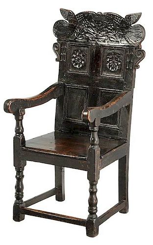 British Carved Oak Great Chair