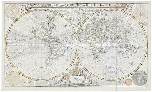 Moll - A New and Correct Map of the World, 1709