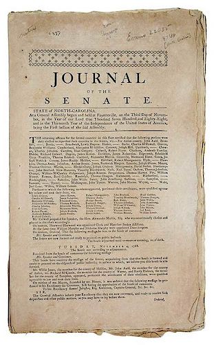 Journals of the NC Senate and House of Commons