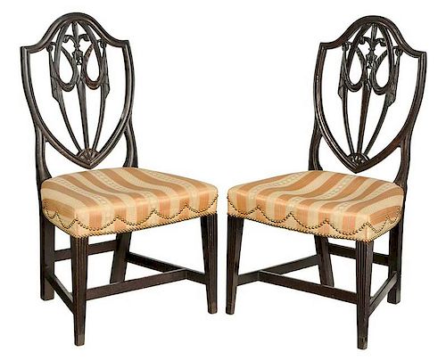 Rare Pair Charleston Neoclassical Side Chairs