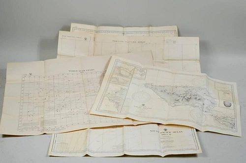 Four Vintage US Navy Star Charts