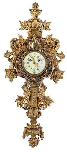 Louis XVI Style Bronze Cartel Clock