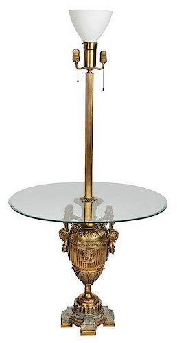 Louis XVI Style Bronze and Marble Lamp Table