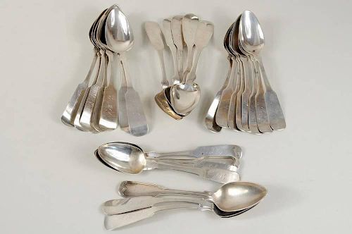 Group 29 Coin Silver Tea Spoons