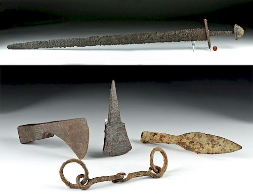 Viking Hoard - Iron Sword, Bit, Spear, Axe, & Chisel