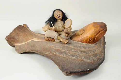 Linda Duran Native American Doll On Whalebone Base