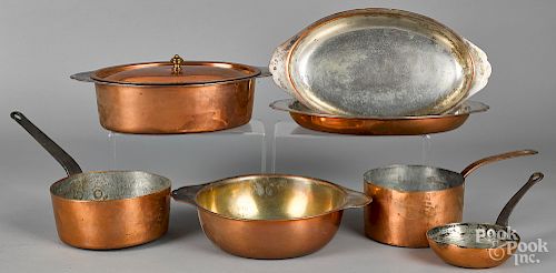 Group of copper cookware