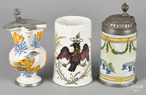 Two Faience steins