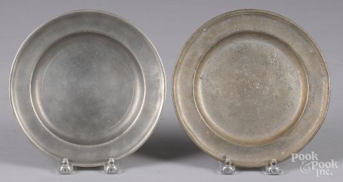 Two Philadelphia pewter plates