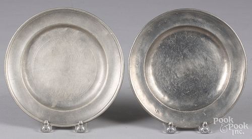 Two Philadelphia pewter plates