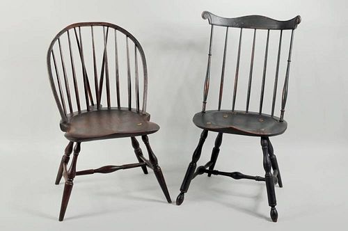 Two Painted Windsor Style Side Chairs