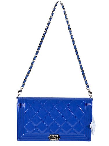 New Royal Blue 'Le Boy' CHANEL Wallet on Chain