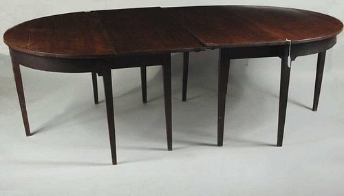 Hepplewhite Mahogany "D" End Dining Table