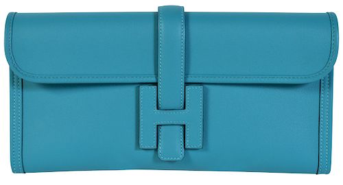 Hermes Jige Elan Swift Leather Clutch Bag