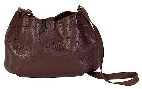Burgundy Clemence Leather Hermes Bag