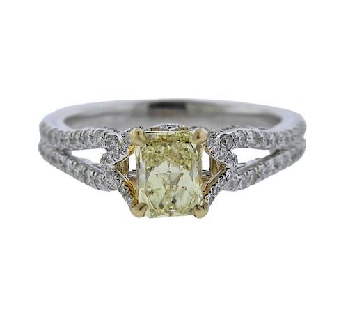 14K Gold 1.01ct Yellow Diamond Engagement Ring