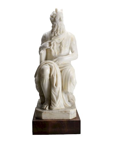 White Marble Sculpture Moses, after Michaelangelo