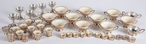 Group of sterling silver with Lenox china inserts
