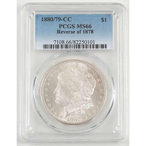 United States Morgan Silver Dollar 1880/79-CC, PCGS MS66 Reverse of 1878