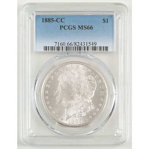 United States Morgan Silver Dollar 1885-CC, PCGS MS66