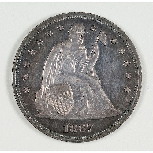 United States Liberty Seated Silver Dollar 1867