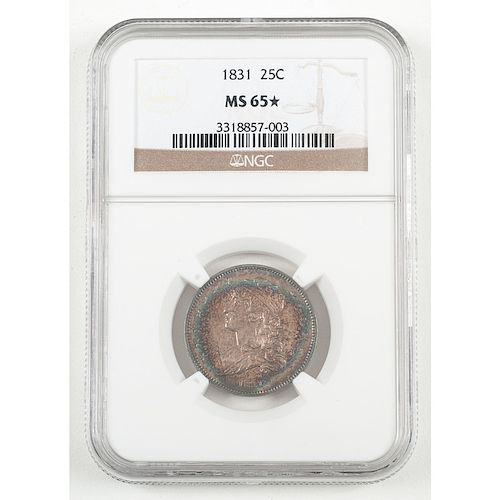 United States Capped Bust Quarter 1831, NGC MS65*