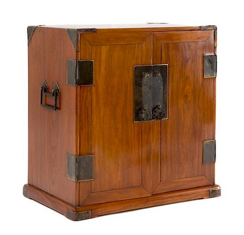* A Chinese Huanghuali Medicine Cabinet, Yaoxiang Height 14 3/4 x width 13 3/4 x depth 8 7/8 inches.