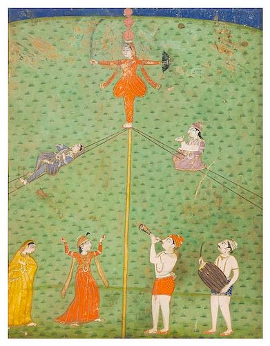 * An Indian Miniature Painting 9 3/8 x 7 1/4 inches (image).