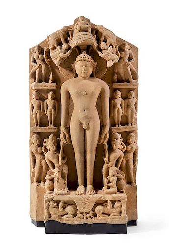 A Jain Sandstone Figure of Parshavanatha Height 30 inches.