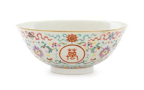 A Famille Rose Porcelain Bowl Diameter 5 7/8 inches.