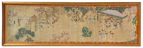 After Qiu Ying, (1494-1552), Figures in a Landscape
