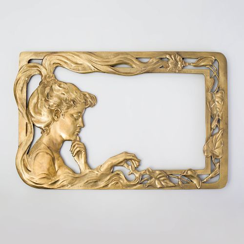 Joseph Mougin Art Nouveau Gilt-Bronze Frame